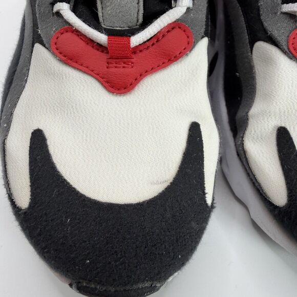 Nike Air Max 270 React GS Shoes Kids Size 7 Gray Red Black Cushioned BQ0103-011 - Picture 5 of 13